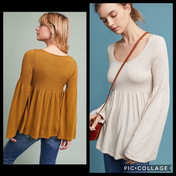 Anthro Knitted & Knotted Mustard Pullover Sweater - Picture 2 of 10